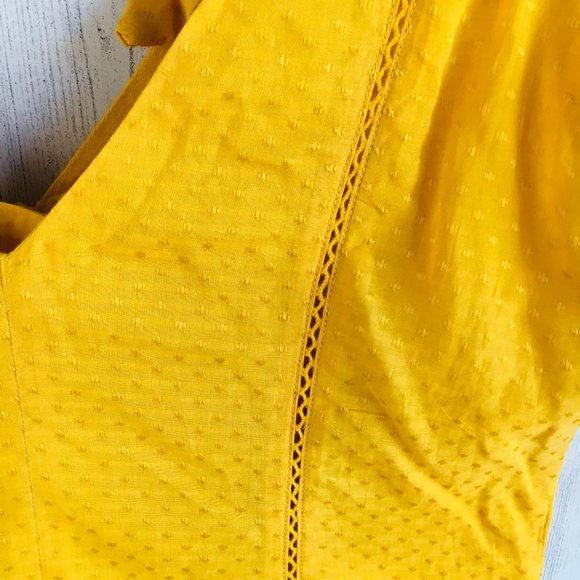 Tularosa Birdie Midi Dress Ginger Bow Straps Side Slits Mustard - Picture 14 of 14